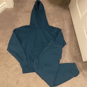 Aritiza The Super Fleece Teal Sweats Tracksuit Size XS